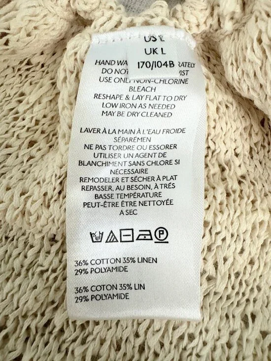 Free People Juliette Ruffle Top Cream Boho Coastal Cowgirl L - Picture 9 of 10